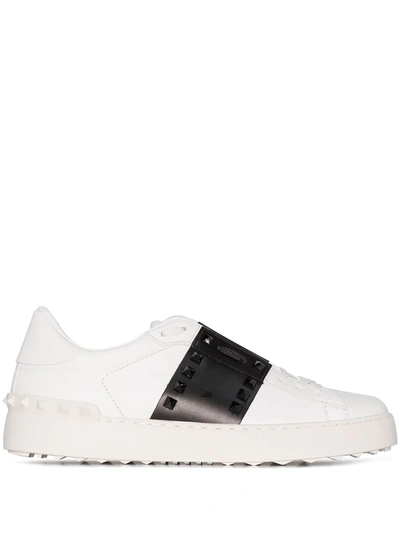 Valentino Garavani Rockstud Untitled Sneakers In White,black
