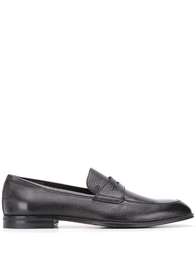 BALLY WEBB GRAINED-EFFECT PENNY LOAFERS