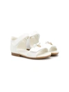 Dolce & Gabbana Flat Sandals With Bow In White