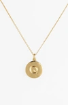 Kate Spade One In A Million Initial Pendant Necklace In Q- Gold