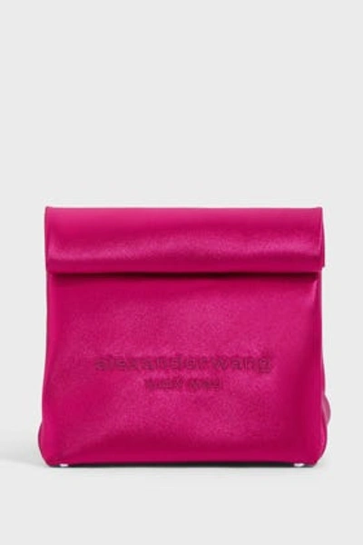 Alexander Wang Satin Lunch Bag Clutch In Pink