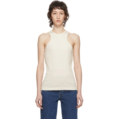 Goldsign Ribbed Stretch-jersey Tank In White