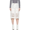 SACAI WHITE EMBROIDERED LACE SKIRT