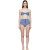 LISA MARIE FERNANDEZ BLUE POPPY HIGH-WAIST BIKINI