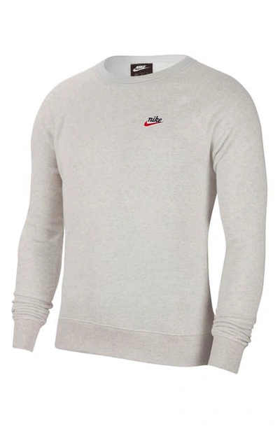 Nike Sportswear Heritage Crewneck Sweatshirt In Atmosphere Grey/ Heather