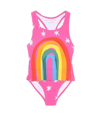 Stella Mccartney Kids' Recycled Nylon One Piece Swimsuit In Pink