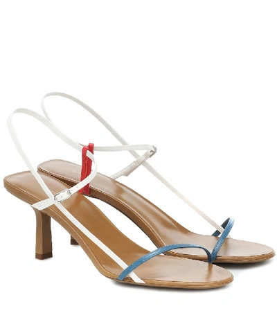 The Row Bare Colour-block Leather Sandals In White,blue,red