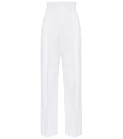 Alaïa High-rise Cotton Gabardine Pants In White