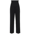 ALAÏA HIGH-RISE COTTON STRAIGHT trousers,P00423821