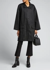 ESKANDAR LINEN A-LINE RAINCOAT,PROD154850185