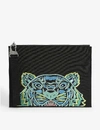 KENZO TIGER EMBROIDERED NYLON POUCH,32579133