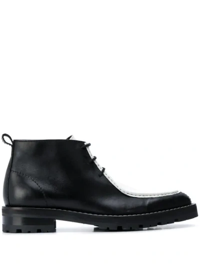 Ami Alexandre Mattiussi Laced Ankle Boots With Tractor Sole In Black