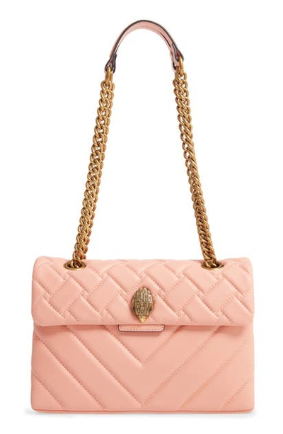 Kurt Geiger Kensington X Quilted Leather Shoulder Bag In Salmon