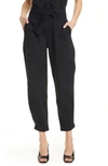 Ulla Johnson Storm Tie Waist Tapered Jeans In Noir