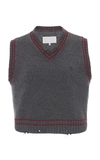 MAISON MARGIELA DISTRESSED WOOL-BLEND VEST,787653