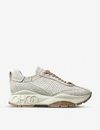 JIMMY CHOO RAINE SUEDE, MESH AND LEATHER TRAINERS,R00077081