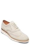 Cole Haan 'zerogrand' Wingtip In Ivory Suede/ Ivory