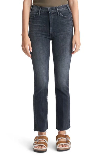 Mother The Hustler High Waist Ankle Fray Jeans In Night Owl