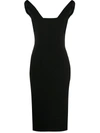 Dolce & Gabbana Sleeveless Wool Crepe V-neck Dress In Black