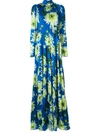 ANDREW GN FLORAL LONG-SLEEVE MAXI DRESS