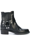 Re/done Cavalry Leather Ankle Boots In Black Calfsuede