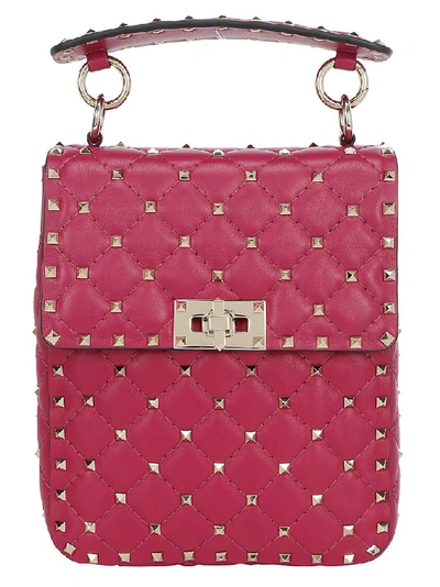 Valentino Garavani Rockstud Spike Small Handbag In Raspberry Pink