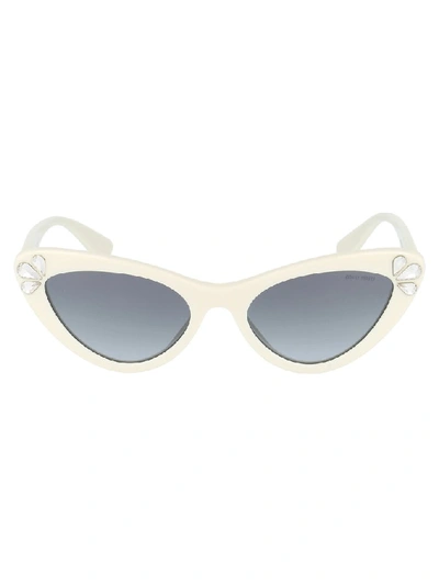 Miu Miu Eyewear Cat Eye Frame Sunglasses In White