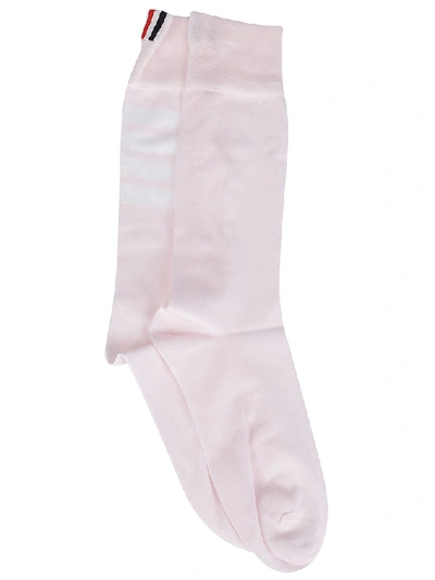Thom Browne Pink 4-bar Mid-calf Socks In 680 Pink