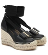 FERRAGAMO Garanio leather wedge espadrilles,P00437373