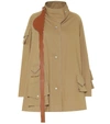 LOEWE LEATHER-TRIMMED COTTON COAT,P00438672