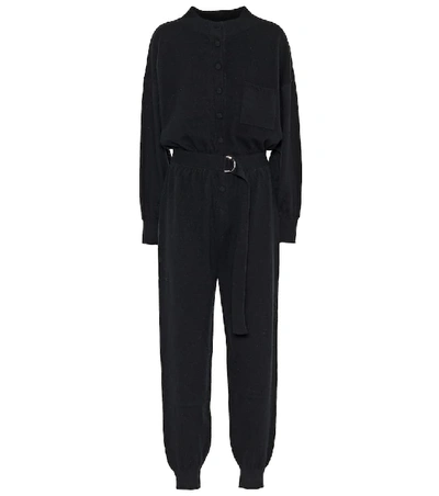 Cordova Corvara Belted Wool, Silk And Cashmere-blend Jumpsuit In Black