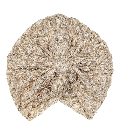 Missoni Knitted Turban In Gold