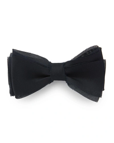 Title Of Work Men's Layered Raw-edge Bow Tie In Navy