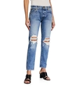 Khaite Danielle High Rise Stovepipe Jeans Portland In Medium Blue