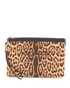 SAINT LAURENT LEOPARD-PRINT ZIP WRISTLET POUCH,PROD228800042