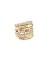 DAVID YURMAN STAX 18K GOLD 5-ROW RING WITH DIAMONDS,PROD229870044