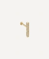 Maria Tash 18ct 11mm Square Diamond Pave Bar Single Threaded Stud Earring In Gold