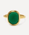 MONICA VINADER 18CT GOLD PLATED VERMEIL SILVER SIREN MEDIUM GREEN ONYX STACKING RING,000649712
