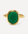 Monica Vinader 18ct Gold Plated Vermeil Silver Siren Medium Green Onyx Stacking Ring In Gold