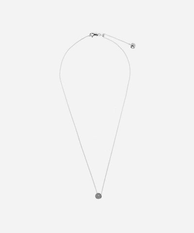 Monica Vinader Silver Linear Solo Diamond Necklace