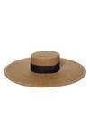 Eric Javits Squishee Classic Woven Fedora Hat In Natural/ Black
