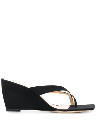 By Far 70mm Theresa Grosgrain Thong Sandals In Black