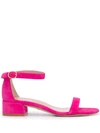 Stuart Weitzman Nudist June Block-heel Sandals In Pink