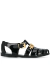 Moschino Lettering Logo Jelly Sandals In Black