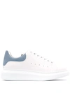 Alexander Mcqueen Iridescent-trimmed Leather Exaggerated-sole Sneakers In White