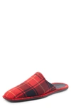 Balenciaga Logo-embroidered Tartan Flannel Slippers In Red / Black