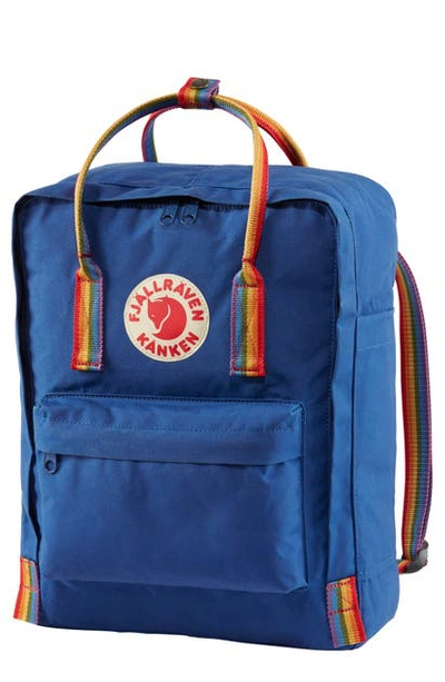 Fjall Raven Kanken Rainbow Water Resistant Backpack In Deep Blue Rainbow