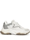 Ash Suede And Mesh Panel Chunky Platform Trainers In White