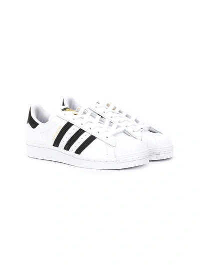 Adidas Originals Kids' Superstar Low-top Sneakers In White,black