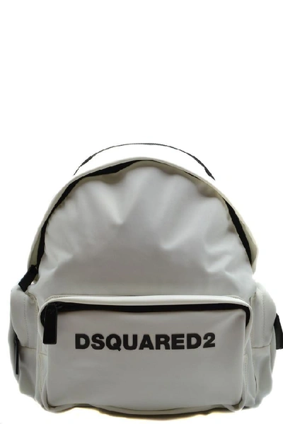 Dsquared2 Multi-pocket Logo Backpack In White